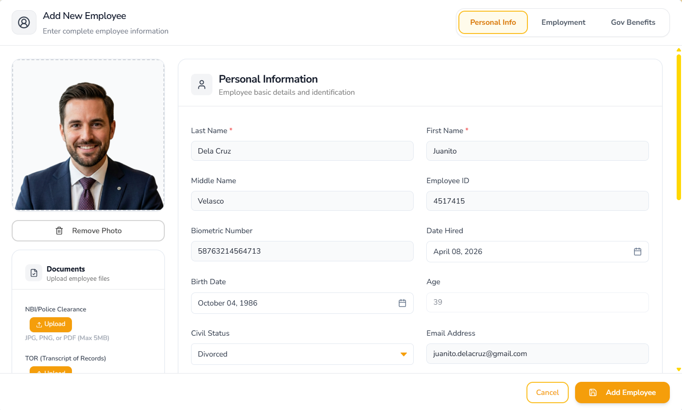 DeskHRX Edit Feature